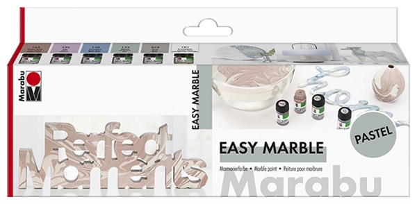 Een marabu marmerverf easy marble set pastel koop je bij NiceSupplies.nl