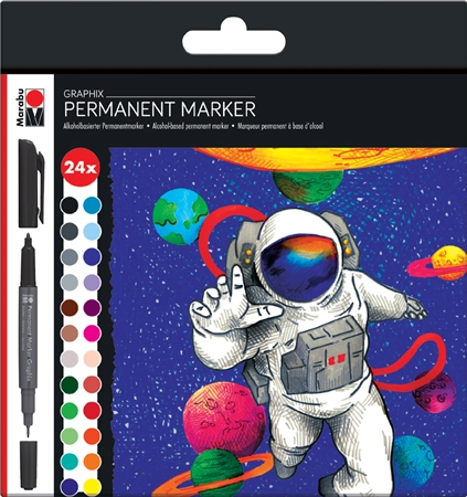 Een marabu permanent-marker graphix hero of galaxy 24 stuks etui koop je bij NiceSupplies.nl