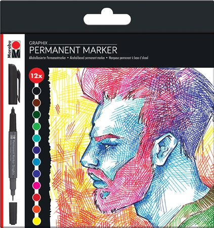 Een marabu permanent-marker graphix significant 12 stuks etui koop je bij NiceSupplies.nl