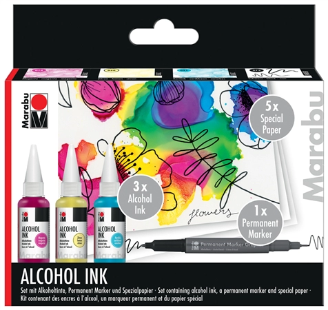 Een marabu permanente inkt alcohol ink-set flowers koop je bij NiceSupplies.nl