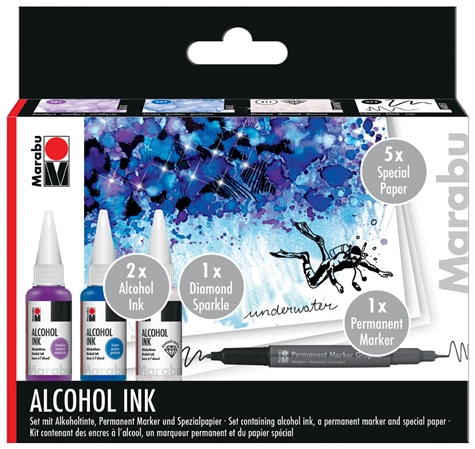 Een marabu permanente inkt alcohol ink-set underwater koop je bij NiceSupplies.nl