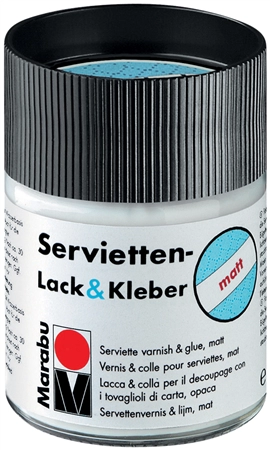 Een marabu servetten-lak en lijm mat 50 ml in glas koop je bij NiceSupplies.nl