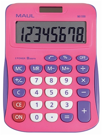 Een maul bureaurekenmachine mj 550 8-cijfers pink koop je bij NiceSupplies.nl