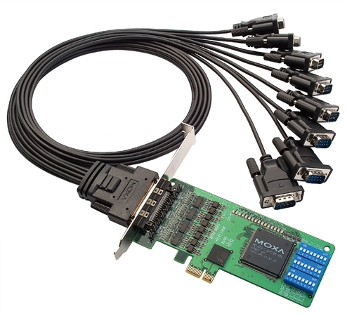 Een moxa serielle rs-232 pci-express kaart 8 port koop je bij NiceSupplies.nl