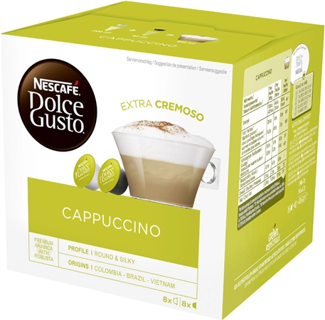 Een nescafe dolce gusto koffie capsule cappuccino 'extra cremoso koop je bij NiceSupplies.nl