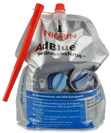 Een nigrin adblue standzak gebruiksklaar 5 liter koop je bij NiceSupplies.nl