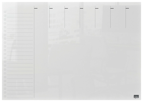 Een nobo acryl-weekplanner din a3 randlos glashelder koop je bij NiceSupplies.nl