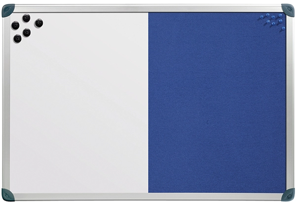 Een nobo combi-bord whiteboard-vilt afmetingen b1200xh900mm koop je bij NiceSupplies.nl