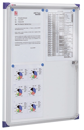 Een nobo vitrinekast extra plat metalen achterwand 4xdin a4 koop je bij NiceSupplies.nl