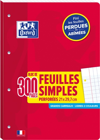 Een oxford bloc de feuilles simples perforées a4 seyes koop je bij NiceSupplies.nl