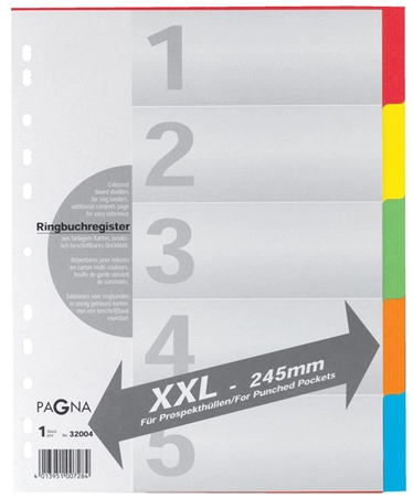 Een pagna map van karton din a4 5-delig ?extra breed koop je bij NiceSupplies.nl