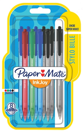 Een papermate balpen inkjoy 100 rt 8 stuks blister koop je bij NiceSupplies.nl