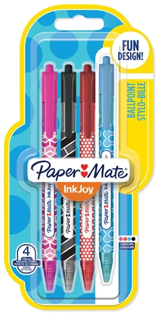 Een papermate balpen inkjoy wrap 100 rt 4 stuks blister koop je bij NiceSupplies.nl