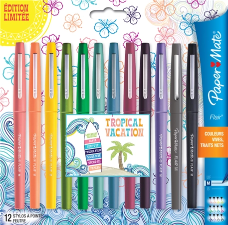 Een papermate fijnschrijver flair tropical vacation 12 stuks etui koop je bij NiceSupplies.nl