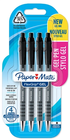 Een papermate gelpen flexgrip gel 4 stuks blister blauw koop je bij NiceSupplies.nl