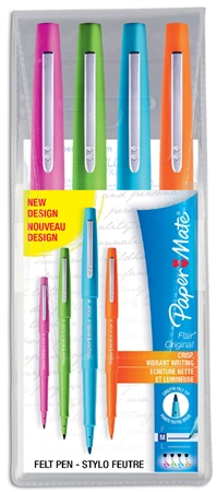 Een papermate viltstift flair original fun 4 stuks etui koop je bij NiceSupplies.nl