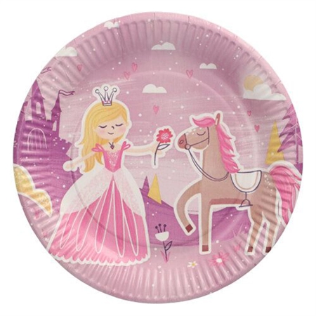 Een papstar kartonnen bord 'fairytale princess' rond 230 mm koop je bij NiceSupplies.nl