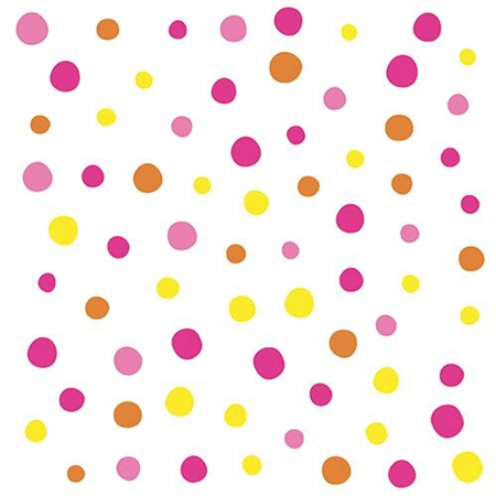 Een papstar servetten met motief colorful dots 330x330 mm pink koop je bij NiceSupplies.nl