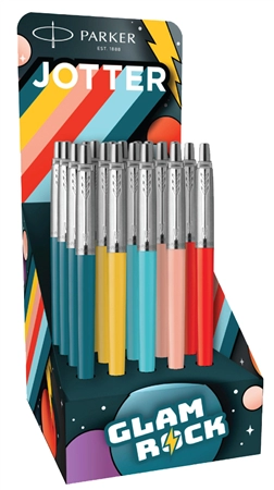 Een parker balpen met drukknop jotter glam rock 20 stuks display koop je bij NiceSupplies.nl