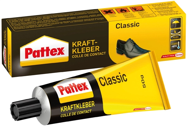 Een pattex krachtlijm classic bevat oplosmiddel 125gr tube koop je bij NiceSupplies.nl