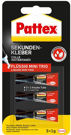 Een pattex secondelijm mini trio 3 tuben 1gr koop je bij NiceSupplies.nl