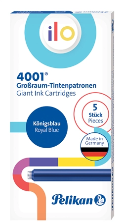 Een pelikan extra grote-inktpatronen ilo 4001 gtp/5 koningsblauw koop je bij NiceSupplies.nl