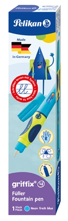 Een pelikan griffix vulpen neon fresh blue voor linkshandig koop je bij NiceSupplies.nl