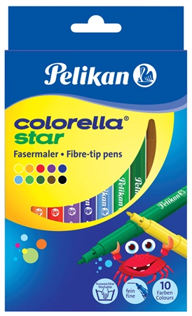 Een pelikan viltstift colorella star 12 stuks kartonnen etui koop je bij NiceSupplies.nl