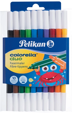 Een pelikan viltstiften colorella duo rond 10 stuks etui koop je bij NiceSupplies.nl