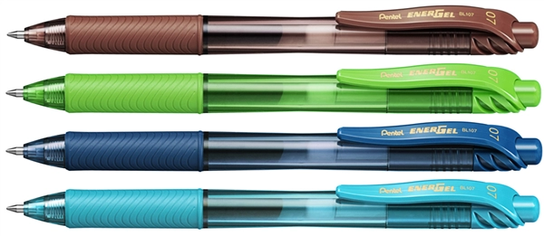 Een pentel liquid gel-rollerbalpen energel-x bl107 bruin koop je bij NiceSupplies.nl