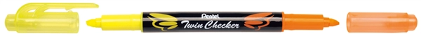 Een pentel markeerstift twin checker 2 punten geel-blauw koop je bij NiceSupplies.nl