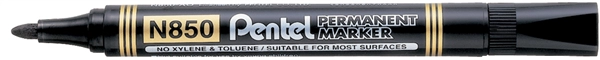 Een pentel permanent-marker n850 zwart ronde punt koop je bij NiceSupplies.nl