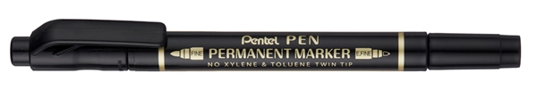 Een pentel permanent-marker pen dubbele punt zwart koop je bij NiceSupplies.nl