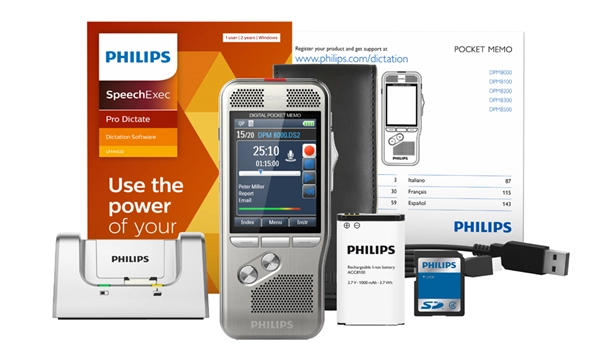 Een philips dicteermachine digital pocket memo dpm8000/02 koop je bij NiceSupplies.nl