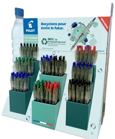 Een pilot balpen met drukknop b2p ecobal 10 100 stuks display koop je bij NiceSupplies.nl