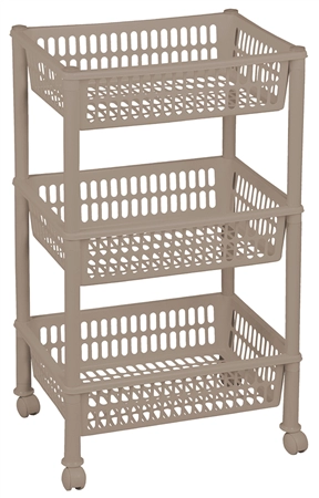 Een plast team opberg-trolley met 3 körben wit koop je bij NiceSupplies.nl