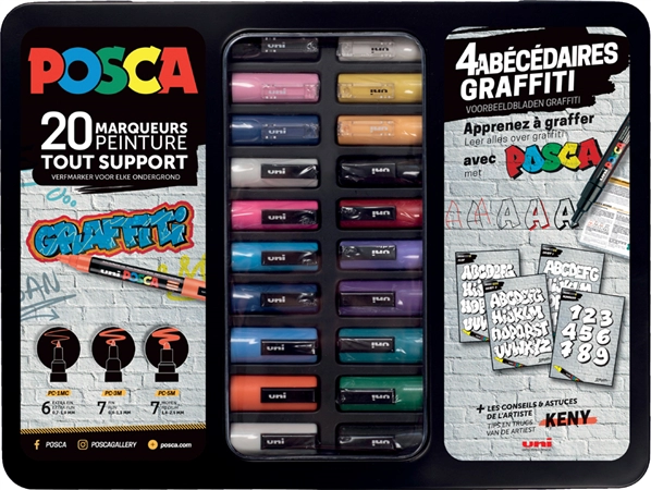 Een posca pigmentmarker 'graffiti' 20 stuks blik koop je bij NiceSupplies.nl