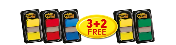 Een post-it haftmarker index standard 25,4x43,2 mm 3+2 koop je bij NiceSupplies.nl