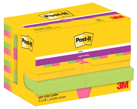 Een post-it super sticky notes zelfklevende notitie 47,6x47,6 mm koop je bij NiceSupplies.nl