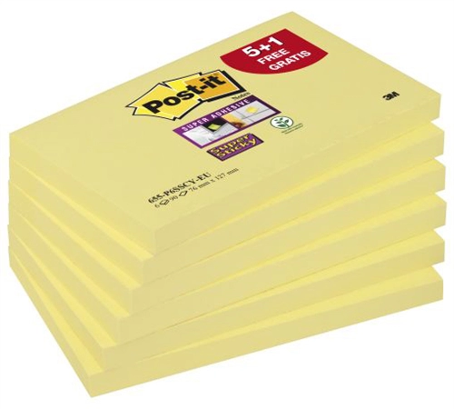 Een post-it zelfklevend notitieblok super sticky notes 76x76 mm 4+2 koop je bij NiceSupplies.nl