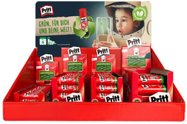 Een pritt lijmstift 97er display + gratis somat tabs koop je bij NiceSupplies.nl