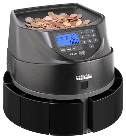 Een ratiotec euro-muntentel-machine coinsorter cs 250 antraciet koop je bij NiceSupplies.nl