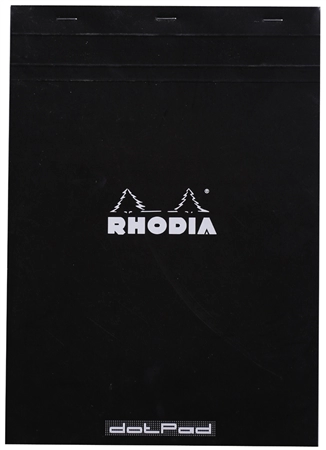 Een rhodia notitieblok dotpad din a4 en gepuntt zwart koop je bij NiceSupplies.nl