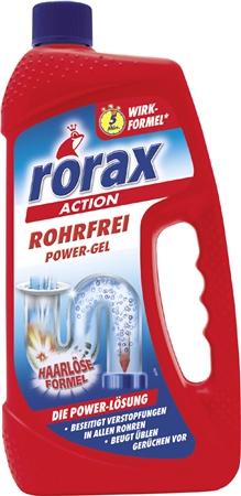 Een rorax abflussreiniger rohrfrei power-gel 1 liter fles koop je bij NiceSupplies.nl