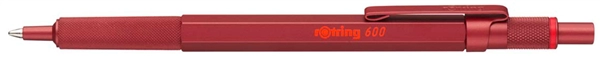 Een rotring balpen met drukknop 600 metallic-rood koop je bij NiceSupplies.nl