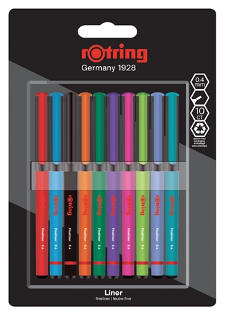 Een rotring fineliner schrijfbreedte: 0,4 mm 10 stuks blister koop je bij NiceSupplies.nl