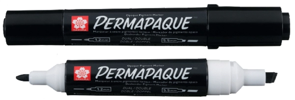 Een sakura permanent-marker permapaque 2 punten groen koop je bij NiceSupplies.nl