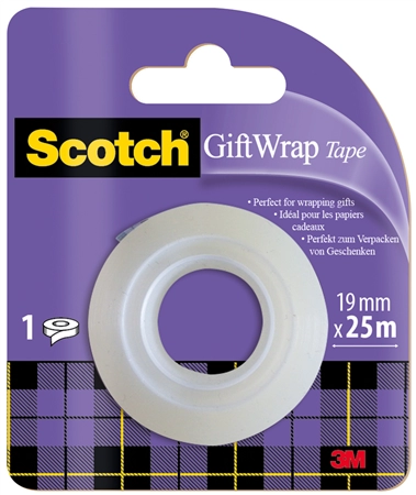 Een scotch geschenk-plakband giftwrap tape 19mmx25 m koop je bij NiceSupplies.nl