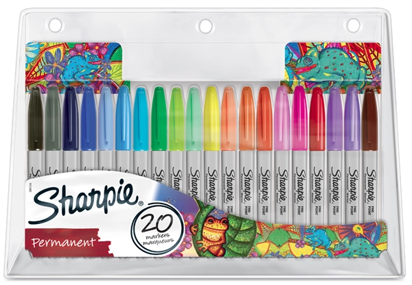 Een sharpie permanent-marker fijn 20 stuks big pak chamäleon koop je bij NiceSupplies.nl