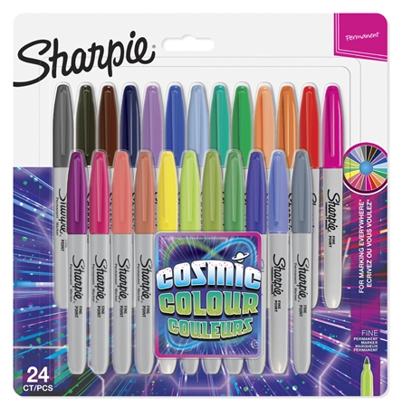 Een sharpie permanent-marker fijn 24 stuks blisterkaart koop je bij NiceSupplies.nl